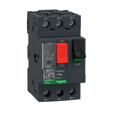 Schneider TeSys GV2 2.5A MPCB, 3P, GV2ME07