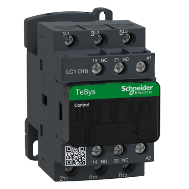 Schneider LC1D18M7 18A AC Contactor, 220V, 3P, 1NO 1NC