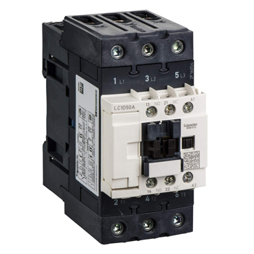 Schneider LC1D50AM7 50A AC Contactor, 220V, 3P, 1NO 1NC